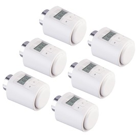revolt Thermostat Valves: Set of 6 Programmable Universal Radiator Thermostat Display (Radiator Thermostat Electronic, Heater Valve Thermostat)