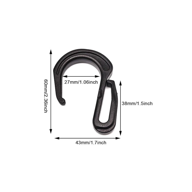 Plastic S Hook Clips Elastic Rope Bungee Cord Hooks for