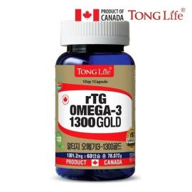 Tonglife Whole Life Omega 3 Gold 2 month supply 1 bottle w/(Silver)RTG 1300-60-1 / 통라이프 오메가3 골드 2개월분 1병 w/(은)알티지1300-60-1