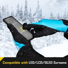 COOLJOB Waterproof Winter Work Gloves for Women& Men, Touchscreen Thermal Gardening Gloves with Secure Fit, Fully Rubber Coated with Soft Warm Terry Inner, Blue (1 Pair, S)