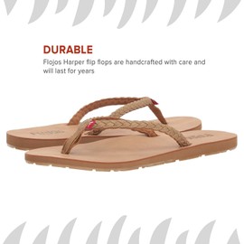Flojos Women's Harper Flat Sandal, Tan, 9