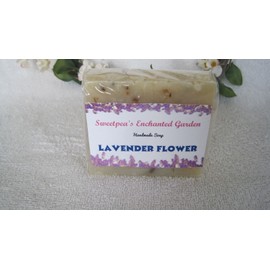 Sweetpea's Enchanted Garden  HANDMADE NATURAL VEGAN SOAP, "LAVENDER FLOWER" BARS, 3.5 to 4.5 oz ea.