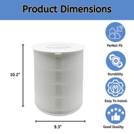 Nispira AP401 AP402 AP403 3-in-1 True HEPA Activated Carbon Filter Replacement for Dayette JOWSET Air Purifier, 2 Packs