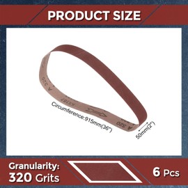 Kozelo 6 Pcs Sanding Belts 2 x 36 Inch 320 Grit Aluminum Oxide Abrasive Sandpaper for Belt Sander Metal Grinding Wood Working Weld Rust Removal