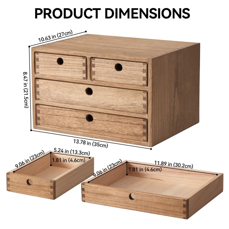 Kirigen Wood Desktop Storage Cabinet/Workspace Document Office necessity Organizer with
