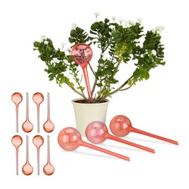 Relaxdays Plant Watering Globes Set, 2-Week Reservoir for Potted Plants, Plastic, Various Colours