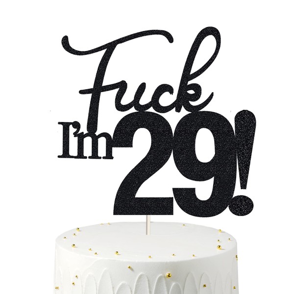29 decoraciones para tartas, 29 decoraciones para tartas de cumpleaños, purpurina negra, divertida decoración para tartas de 29 años para hombres, 29 decoraciones para tartas para mujeres, decoraciones de 29 cumpleaños, decoración para tartas de 29 cumpl