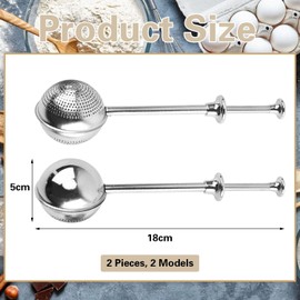2 Pieces Flour Sieve, Stainless Steel Flour Filter, Retractable Sieve, Multi-Functional Filter, Powdered Sugar Sieve, Baking Dessert Tool