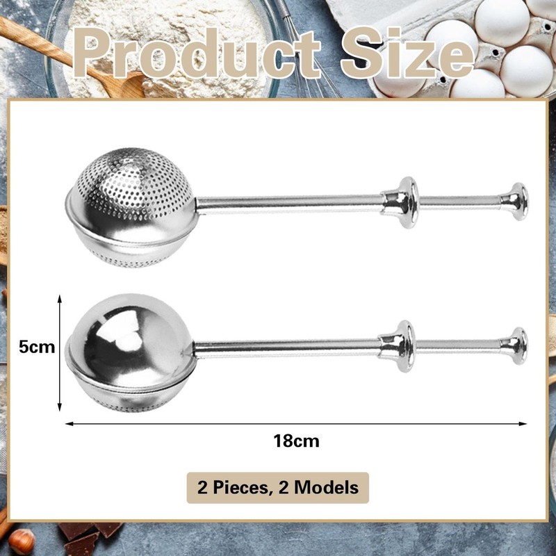 2 Pieces Flour Sieve, Stainless Steel Flour Filter, Retractable Sieve,