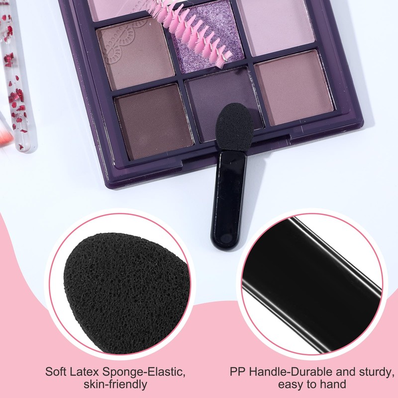 50pcs Eyeshadow Applicators Black Double-side Eye Shadow Brushes Short Sponge