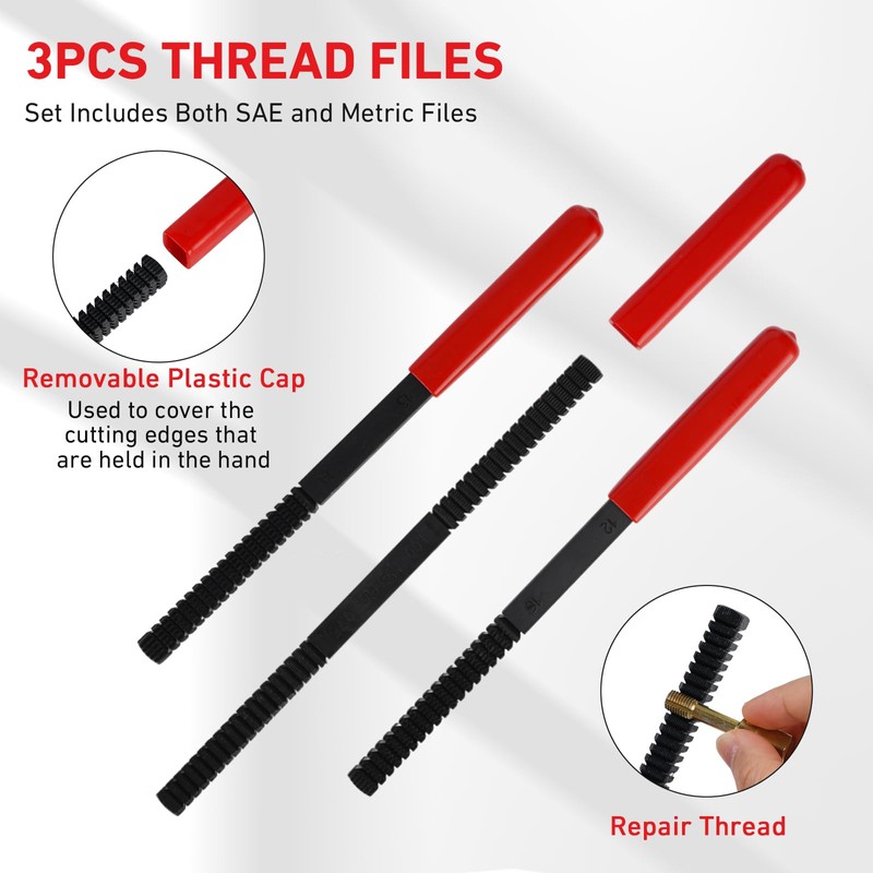 Jurtmy 61Pcs Thread Restorer Kit, Rethread Repair Tool, UNC, UNF