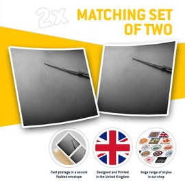 Square Stickers (Set of 2) 10cm BW - Magic Wizarding World Elder Wand Fun Decals for Laptops,Tablets,Luggage,Scrap Booking,Fridges, 37046