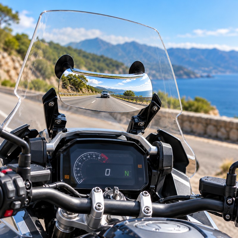 180° Wide-Angle Motorcycle Rearview Mirror for Blind Spot Visibility –