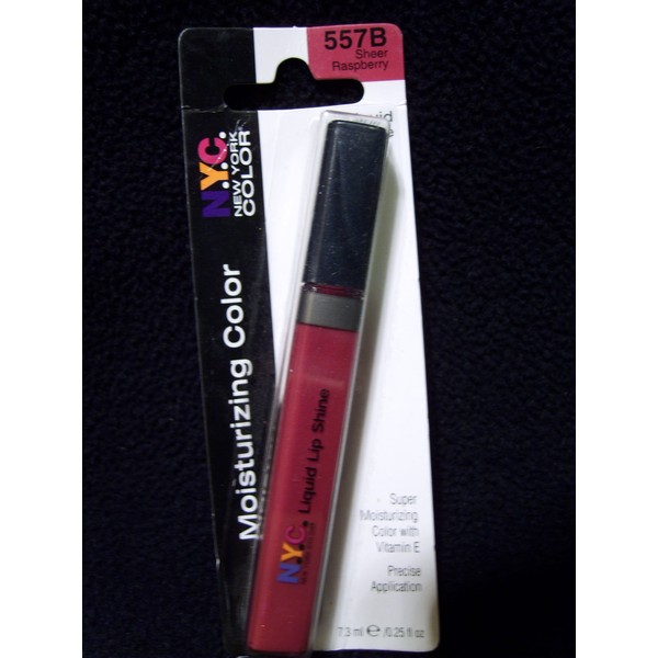 N.Y.C. New York Color Liquid Lip Shine Gloss # 557B Sheer Raspberry