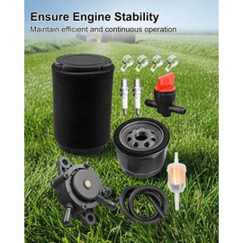 HUFEWU Z355E Air Filter Oil filter Fuel Pump Kit Fit for John Deere Z345M Z355R Z345R Z225 Z235 Z345 E120 LT150 46" 48" Mower 17.5hp 19.5hp 20hp 21hp Engine
