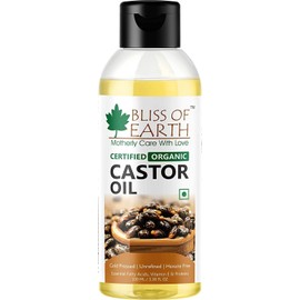 Bliss of Earth? USDA Organic Castor Oil For Skin, Hair & Thicker Eyelashes, Cold Pressed & Hexane Free