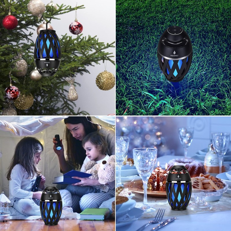 Outdoor Bluetooth Speaker, ANERIMST Waterproof Wireless Torch LED Light, Gifts
