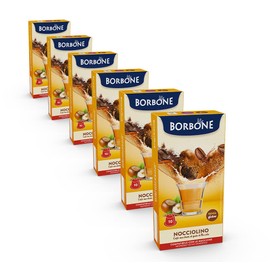 Caffè Borbone Nocciolino - Hazelnut flavored Cappuccino - 60 Capsules (6 packs of 10) - Compatible with Nespresso®* Coffee Machines for domestic use