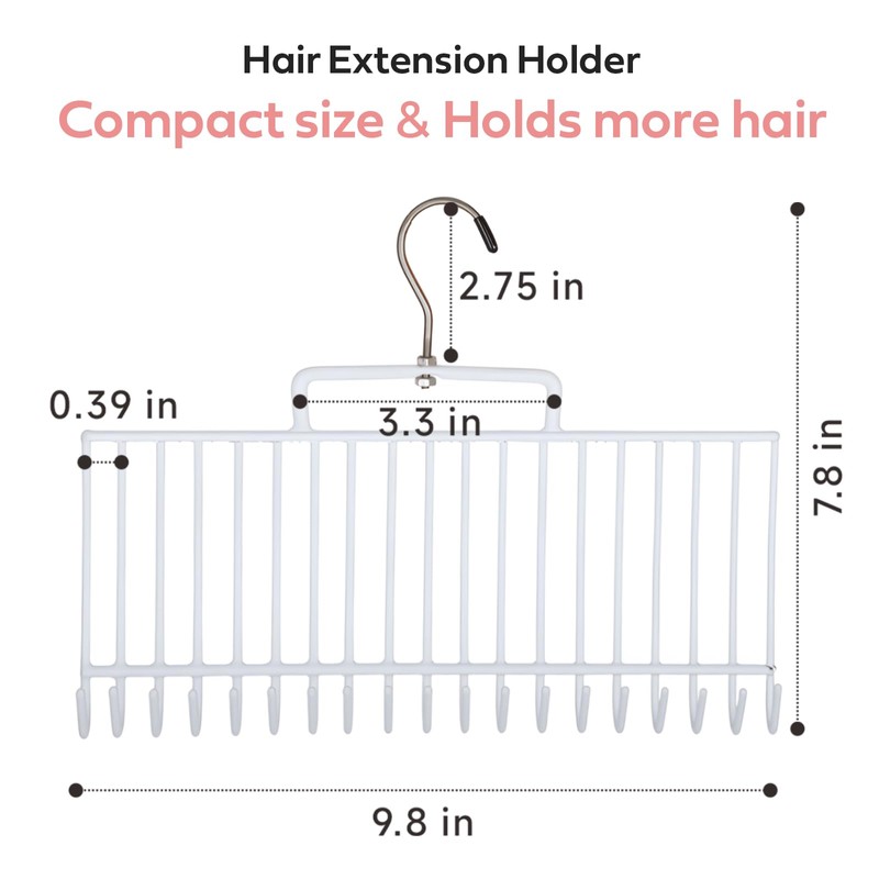 Hair Extension Holder (White) with Suction Cup - Secure and