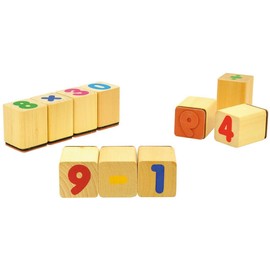 BUSDUGA Wooden Stamp Set, Maths, Plus Ink Pad, 27 Pieces