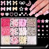 Decoracion De Uñas Acrílica 3d Lazo Flores Uñas Arte Diy