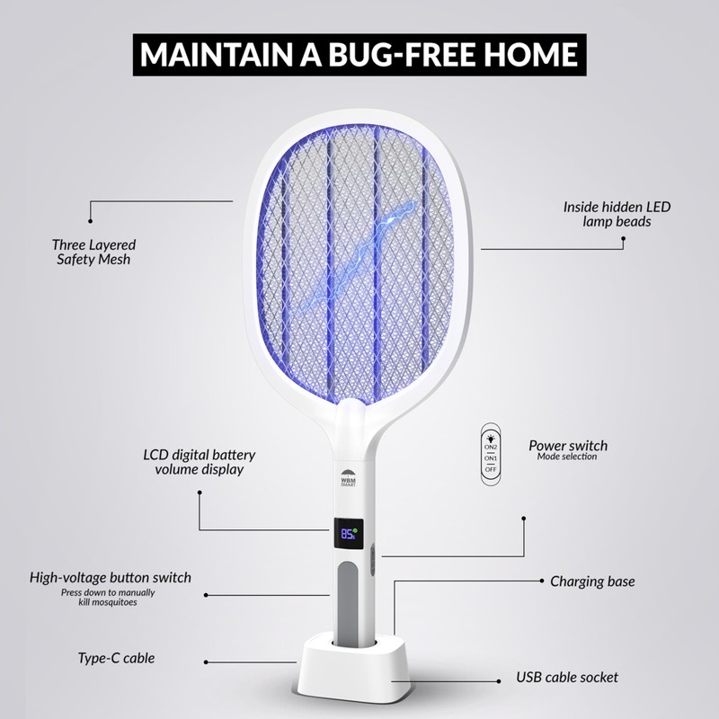 WBM Smart 2 in 1 Electric Bug Zapper, Mosquitoes Trap