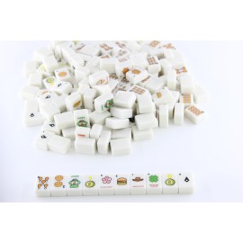 Local Stock in USA Classic American Mahjong Tiles Carving Custom Mahjong Tiles 166 Tiles Luxury Premium Factory Direct SupplySize: 1.26inch * 0.95inch *0.63inch, Color: White