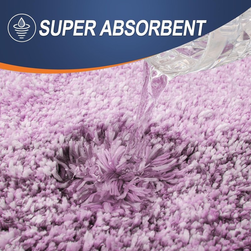smiry Microfiber U-Shape Toilet Mat, Non-Slip Shaggy Soft Pedestal Mat