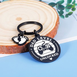 New Dad Keychain Dad Level Unlocked Keychain Fathers day Christmas Pregnant Gifts Husband