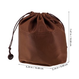 Healeved Bucket Bag Organizer Insert Durable Purse Inner for Crossbody Tote Handbag Stylish Brown Drawstring Closure with Multiple Compartments for Efficient Organization