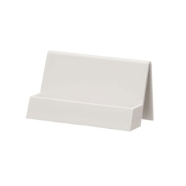Business Card Holder for Desk, Modern Plastic Case Display Stand, Table Name Card Shelf Organiser, Desk Card Accessories for Office and Home, White, Pack of 1