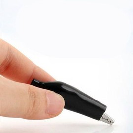 Alligator clip cable, alligator clip, insulated clip, black, 44mm/alligator clip cable / 악어 클립 케이블 악어집게 절연 집게 흑색 44mm/악어클립케이블