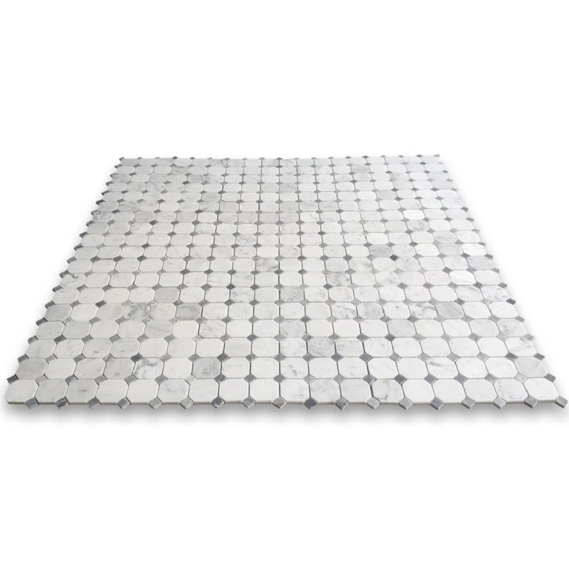 Stone Center Online C807XP Carrara White Marble 2" Octagon Mosaic