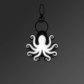 Reflexy Giant Octopus Reflector Pendant Recycled Felt Pedestrian Reflector Pendant Octopus Giant Octopus Maritime Sea Animal Fish Sea Animal Pulpo Monster Octopus Boat