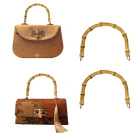 Tibroni Bamboo Bag Handle, Pack of 2, Bamboo Bags Handles, U Shape Bamboo Bags Handles, Perfect for Crafts, Handles Bag (20 x 15 cm)