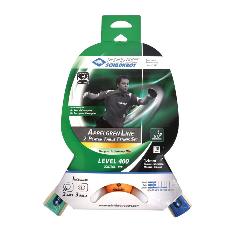 Donic-Schildkröt Table Tennis Set Level 400 for 2 Players, 2