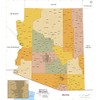 Arizona ZIP Code Map with Counties - Standard - 36"