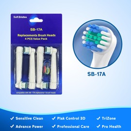 4 Pcs Replacement Toothbrush Heads Compatible with Oral B Braun, Professional Electric Toothbrush Brush Heads Refills for Oral-B 7000/Pro