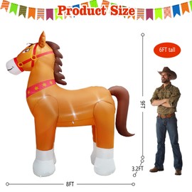 inslife Giant 9FT Tall Clydesdale Horse Inflatables Christmas Farm Spring Blow up Animals Outdoor Decoration Built-in 5 LED Lights for Large Party Lawn Holiday Outdoor Decor