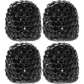 Tapones de Válvula de Neumático para Coche y SUV, Pack de 4 Piezas, Plástico Resistente, Diseño Cristales Brillantes, Cubiertas Decorativas y Antipolvo para Llantas de Automóvil