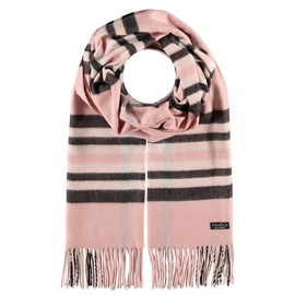 FRAAS Pure Cashmink® Checked Scarf for Men and Women, 53 x 200 cm, Softer than Cashmere, Checked Plaid for Winter, Checked Scarf, Made in Germany - light pink