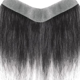 Tupé de cabello humano para hombres, pieza de cabello en forma V sin costuras para reemplazo la línea del en la frente