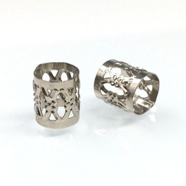 Abalorio redondo de metal de gran calidad para arete, pulseras, collares, tobilleras, llaveros, bisutería, bisutería, Platino, 8mm x 8mm, 100