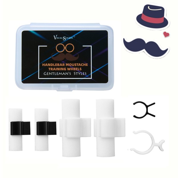 2 Pair Handlebar Moustache Training Wheels,Gentleman's Styles Mustache Stylist, Mustache