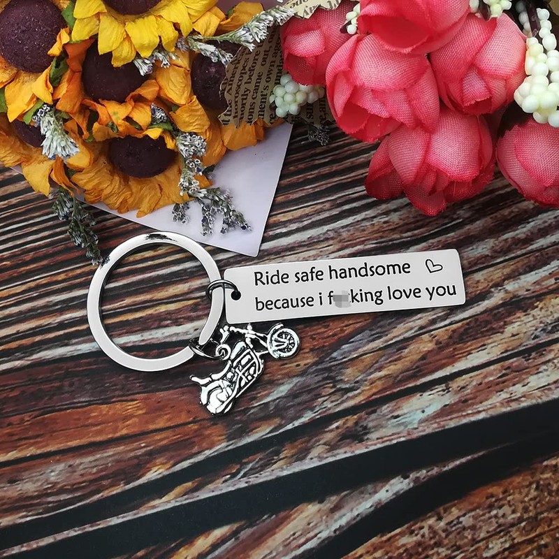 Biker Gift Ride Safe Keychain Motocycle Keychain Gift for Biker