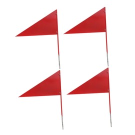 Kisangel 4 Pack Solid Iron Stick Triangle Flags Shot Put School Sports Easy Insert Flag Markers for Outdoor Games