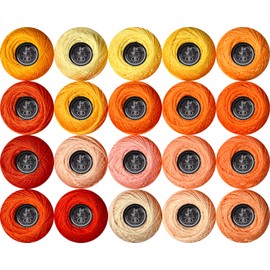 Soft 20colors crochet thread 20 Pack Orange Gradient