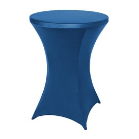 FestiCorp Spandex Blue Table Cover, Cocktail Fitted Tablecloths, Round Highboy Stretch Table Covers Cloths for Party, Bar, Wedding, Birthday, Banquet, 30"-32" Diameter x 40"-43" Height