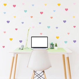 Colorful Heart Wall Decal Stickers for Girls Bedroom Removable Heart Wall Stickers for Kids Baby Nursery Room Decorations