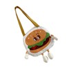 Sling Handbags Canvas Cute Hamburger Shaped Diagonal Shoulder Bag for